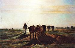 constant troyon Cattle Going to Work;Impression of Morning France oil painting art